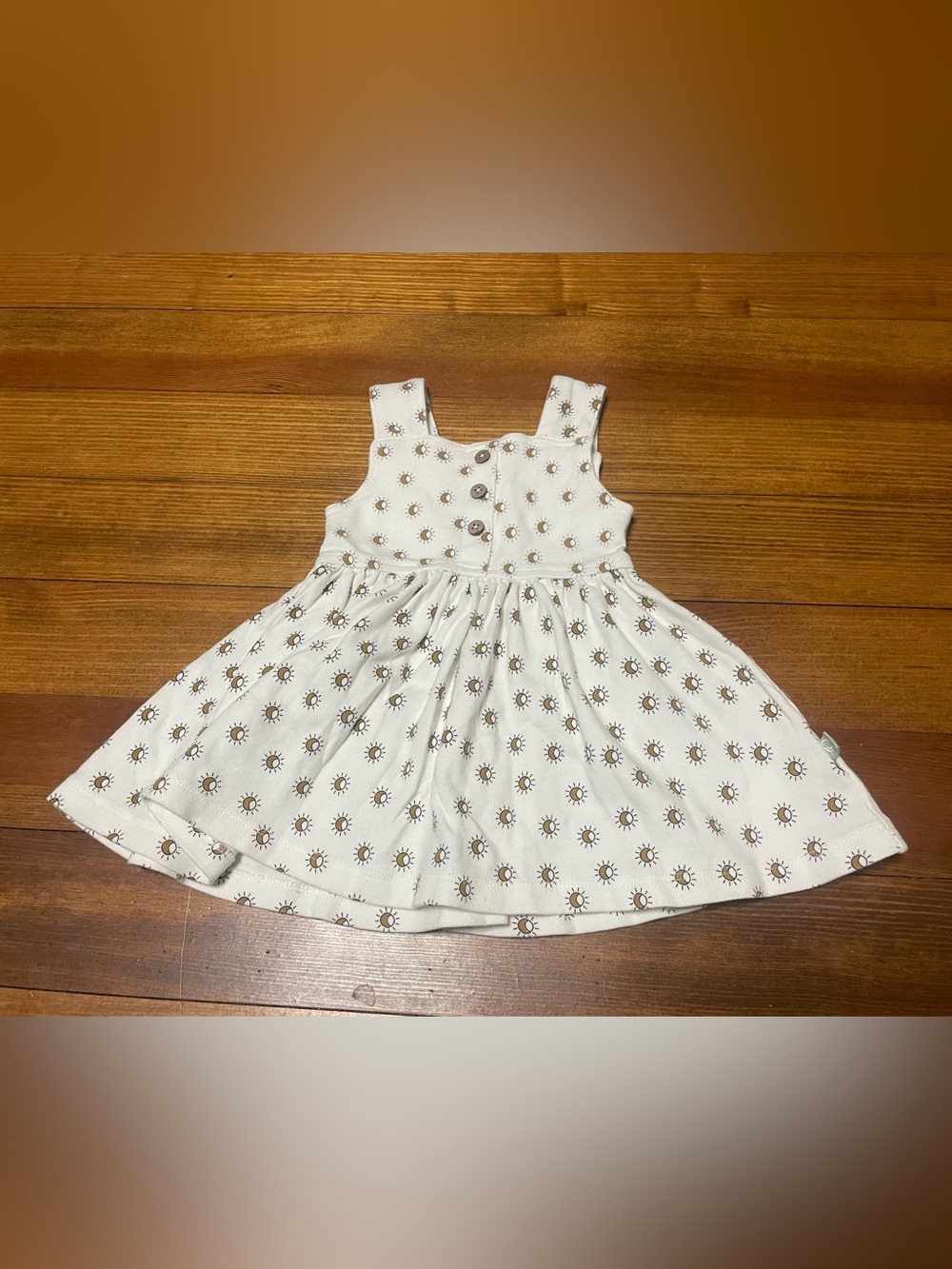Finn + Emma White Sun Print Organic Cotton Sundress Size 3-6 Months